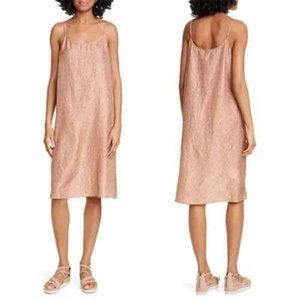 Eileen Fisher Crinkle Silk Slip in Toffee Cream